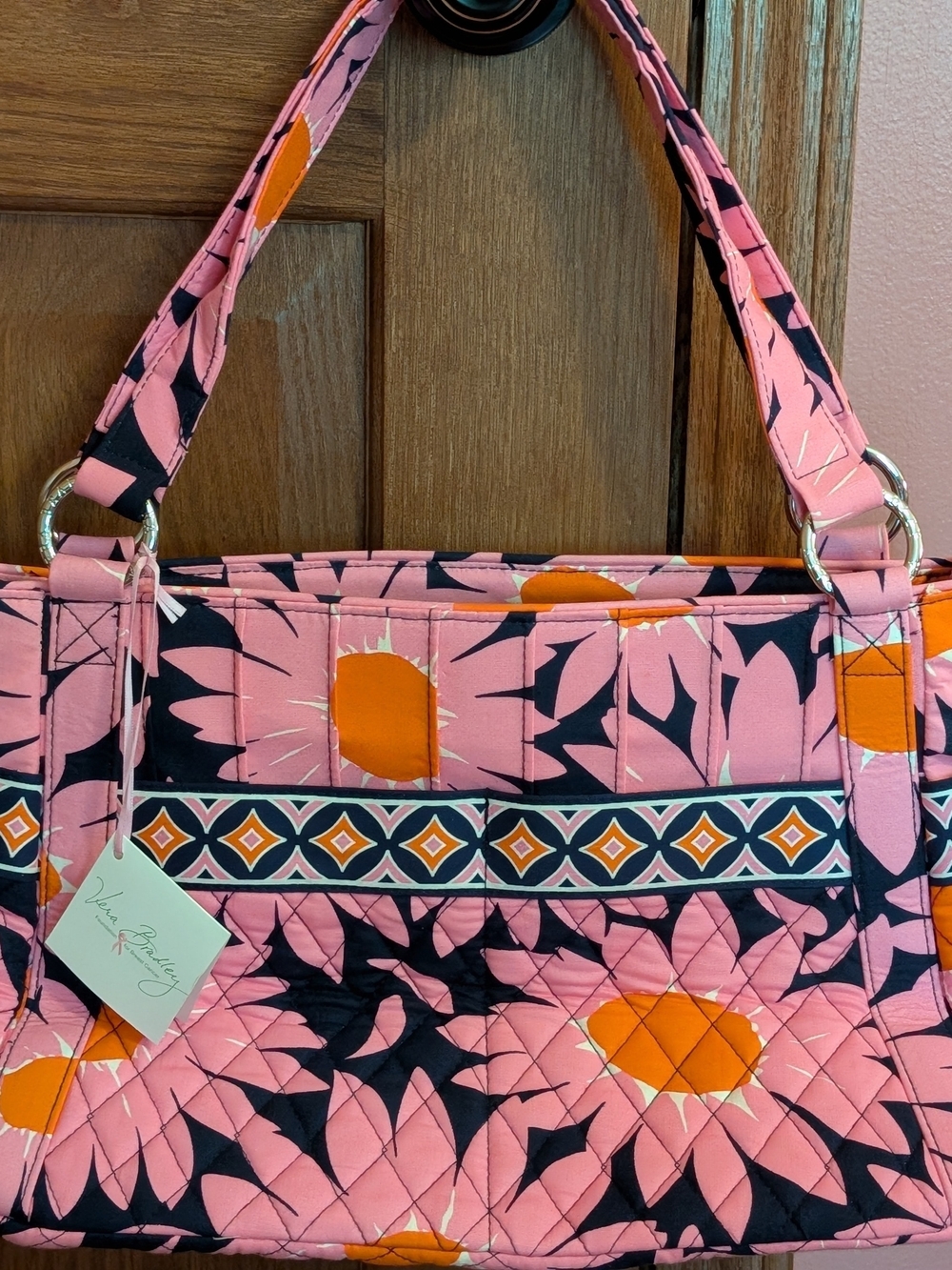 NWT Vera Bradley "Loves Me" Pink Floral Quilted Tote